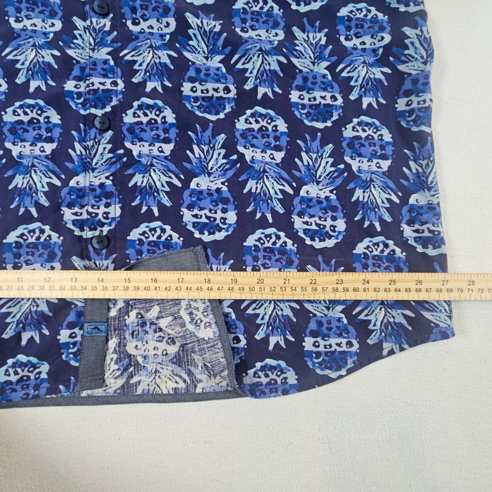 Tommy Bahama Button Down Shirt Mens XXL Blue Pineapple‎ Silk Short Sleeve - Picture 11 of 11